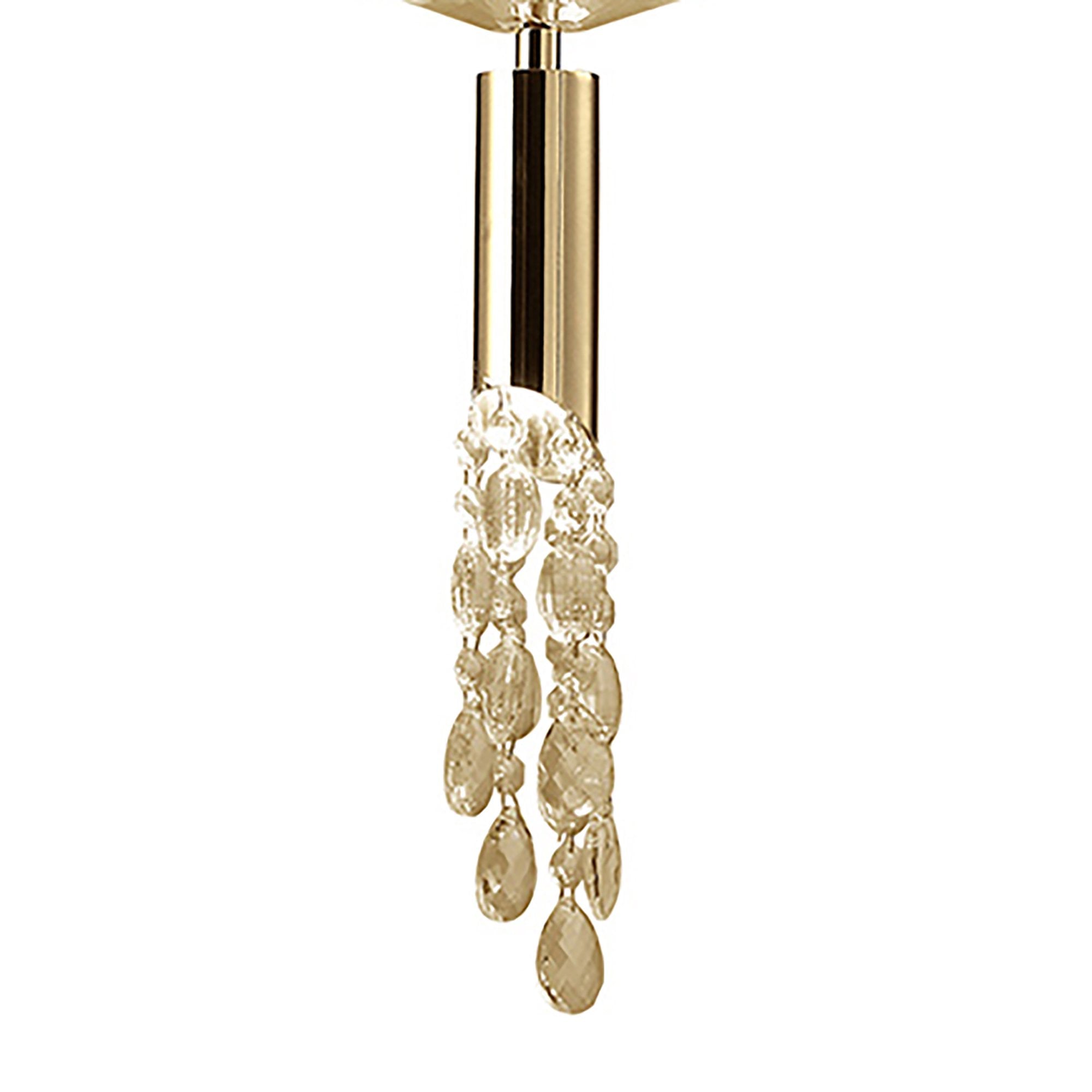 M3858FG Tiffany Pendant 3+1 Light E27+G9 French Gold Cream Shade & Clear Crystal