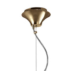 M3858FG/WS Tiffany Pendant 3+1 Light E27+G9 French Gold White Shade & Clear Crystal