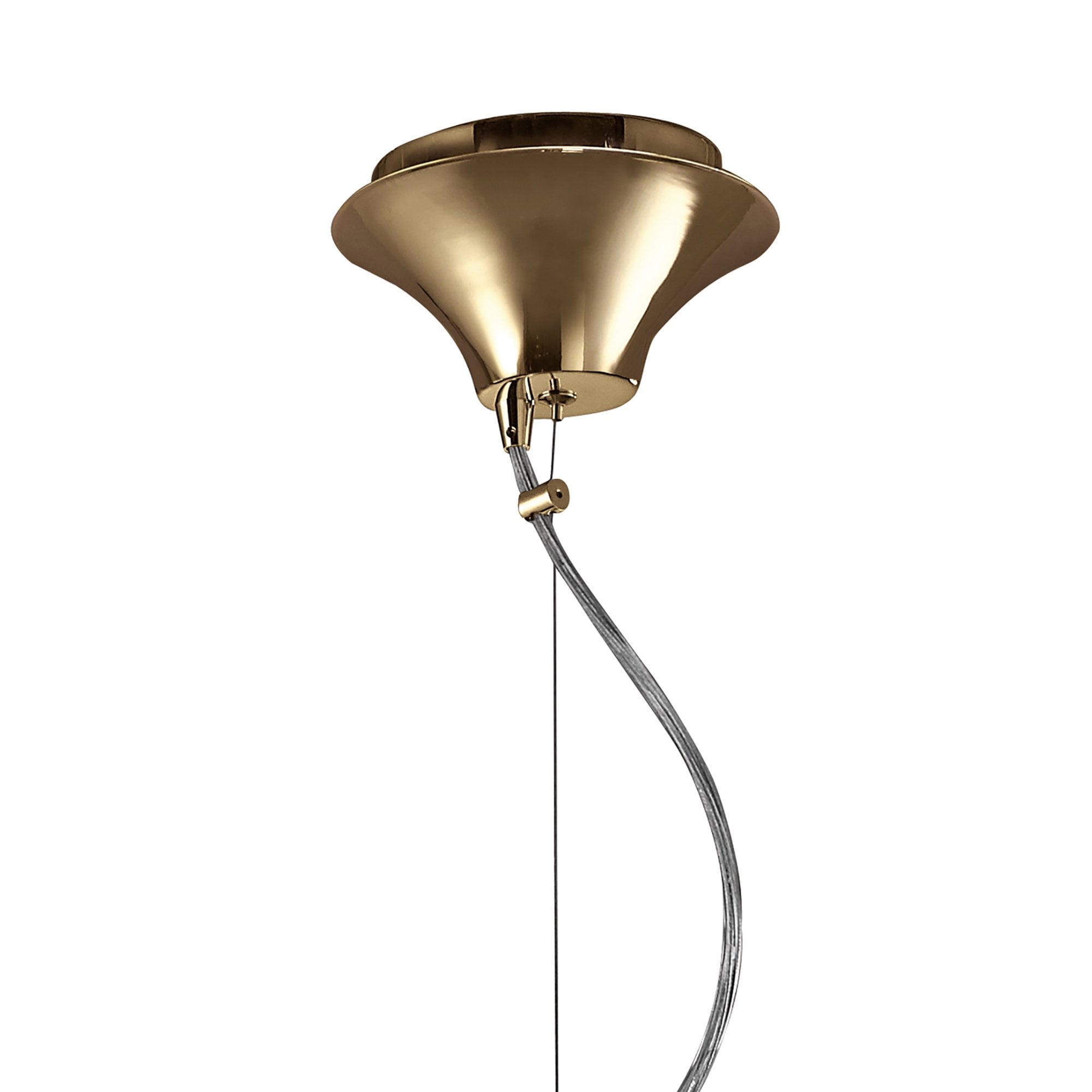 M3858FG/WS Tiffany Pendant 3+1 Light E27+G9 French Gold White Shade & Clear Crystal