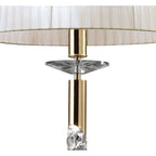 M3858FG/WS Tiffany Pendant 3+1 Light E27+G9 French Gold White Shade & Clear Crystal