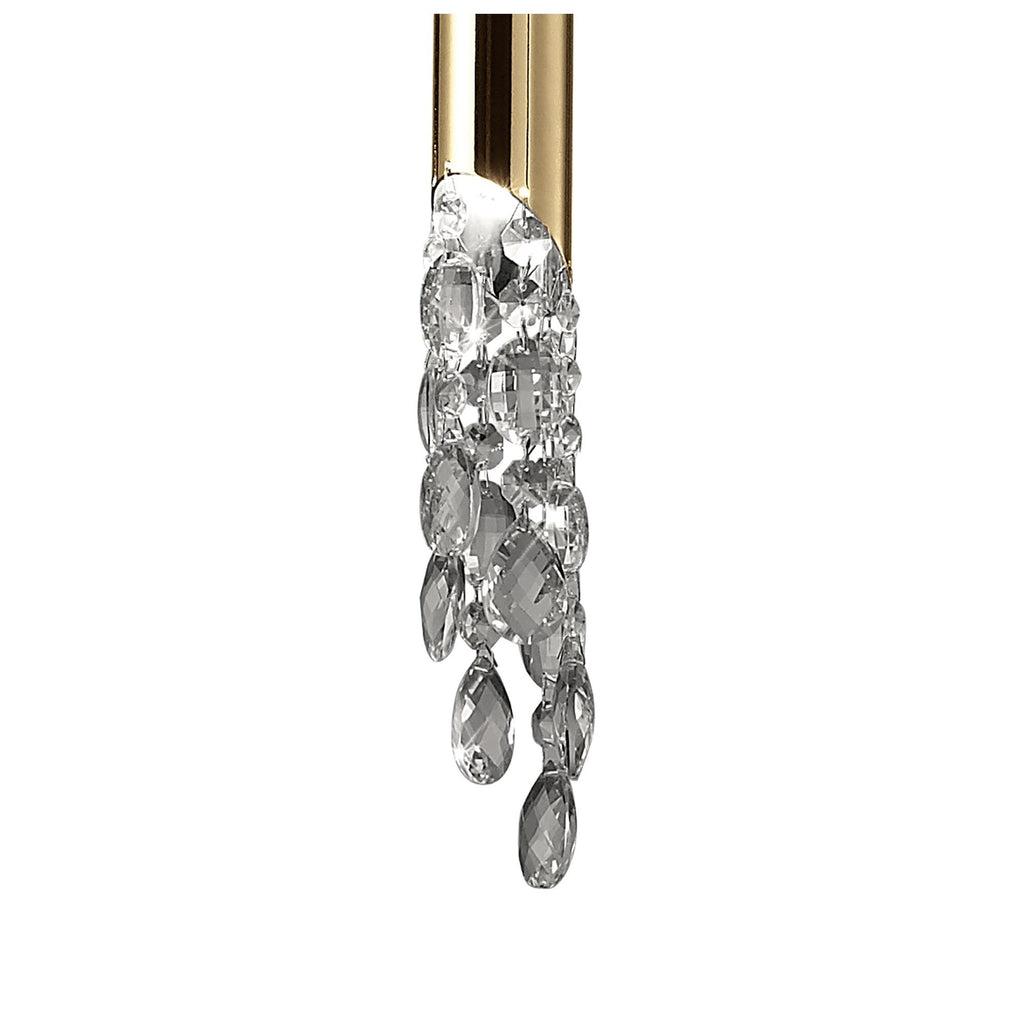 M3858FG/WS Tiffany Pendant 3+1 Light E27+G9 French Gold White Shade & Clear Crystal
