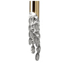 M3858FG/WS Tiffany Pendant 3+1 Light E27+G9 French Gold White Shade & Clear Crystal
