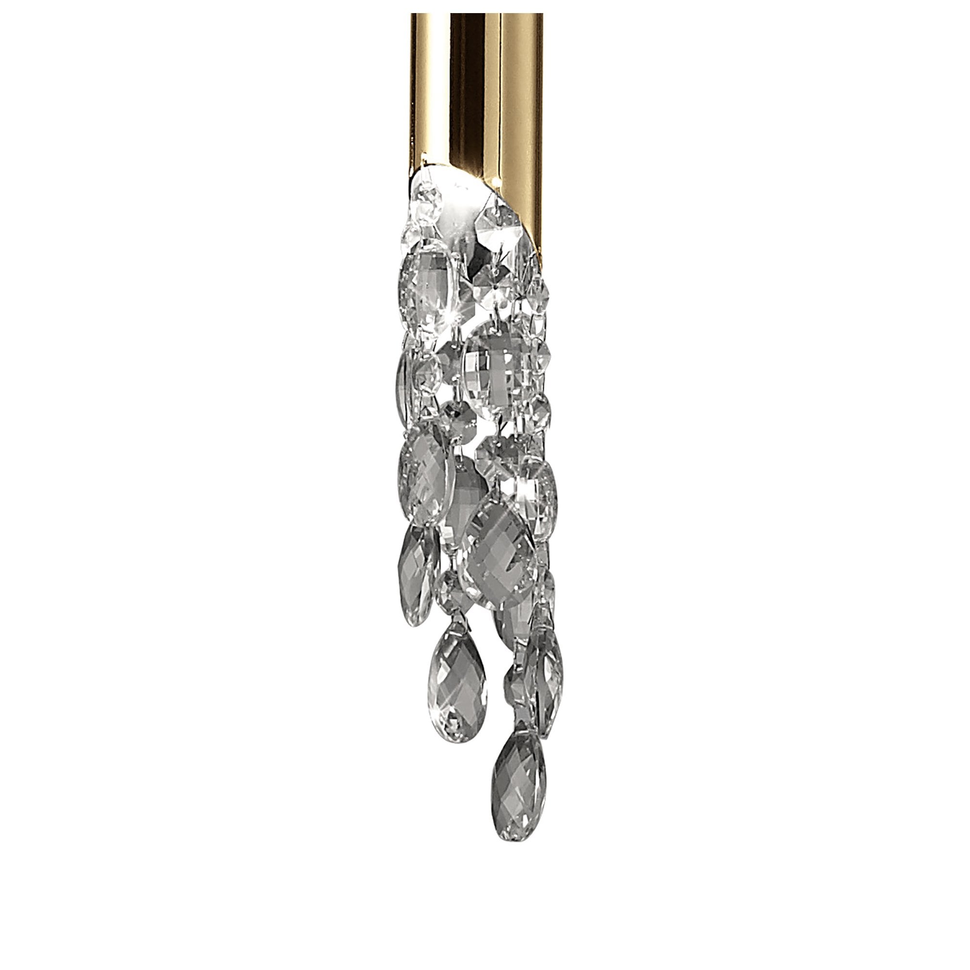 M3858FG/WS Tiffany Pendant 3+1 Light E27+G9 French Gold White Shade & Clear Crystal