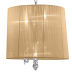 M3860/SBS Tiffany Pendant 3+3 Light E14+G9 Polished Chrome Soft Bronze Shade & Clear Crystal
