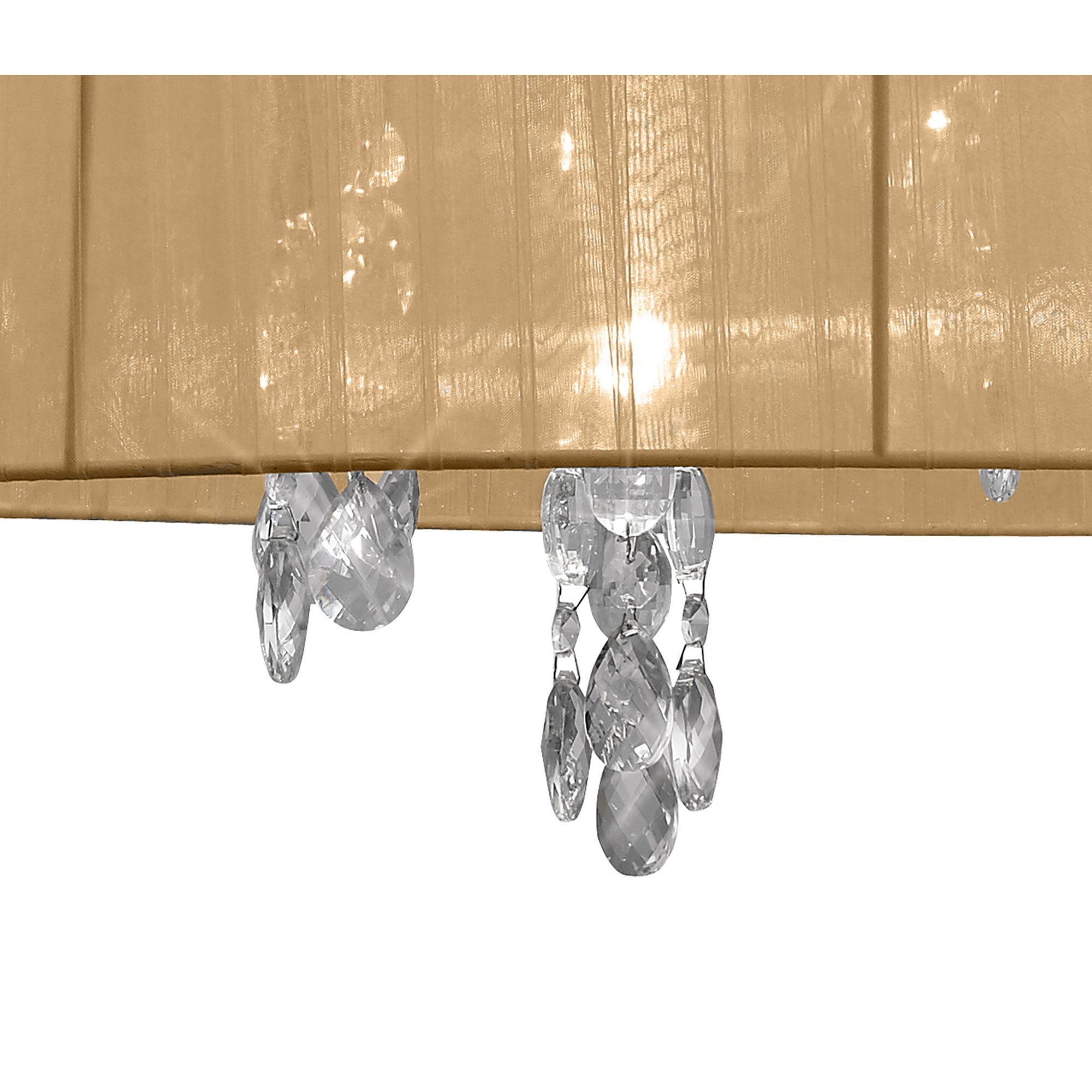 M3860/SBS Tiffany Pendant 3+3 Light E14+G9 Polished Chrome Soft Bronze Shade & Clear Crystal