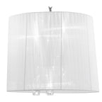 M3860 Tiffany Pendant 3+3 Light E14+G9 Polished Chrome White Shade & Clear Crystal