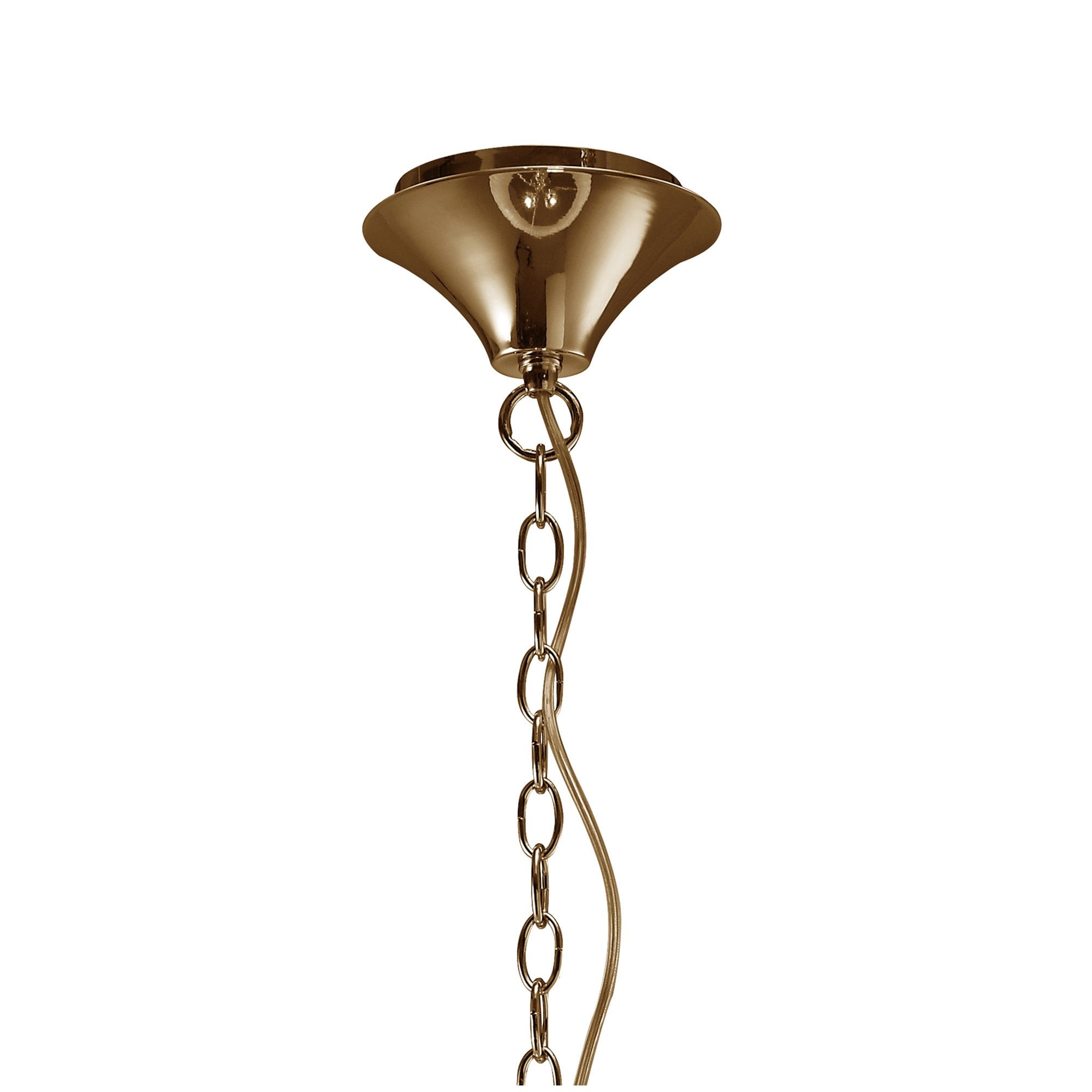 M3860FG Tiffany Pendant 3+3 Light E14+G9 French Gold Cream Shade & Clear Crystal