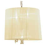 M3860FG Tiffany Pendant 3+3 Light E14+G9 French Gold Cream Shade & Clear Crystal