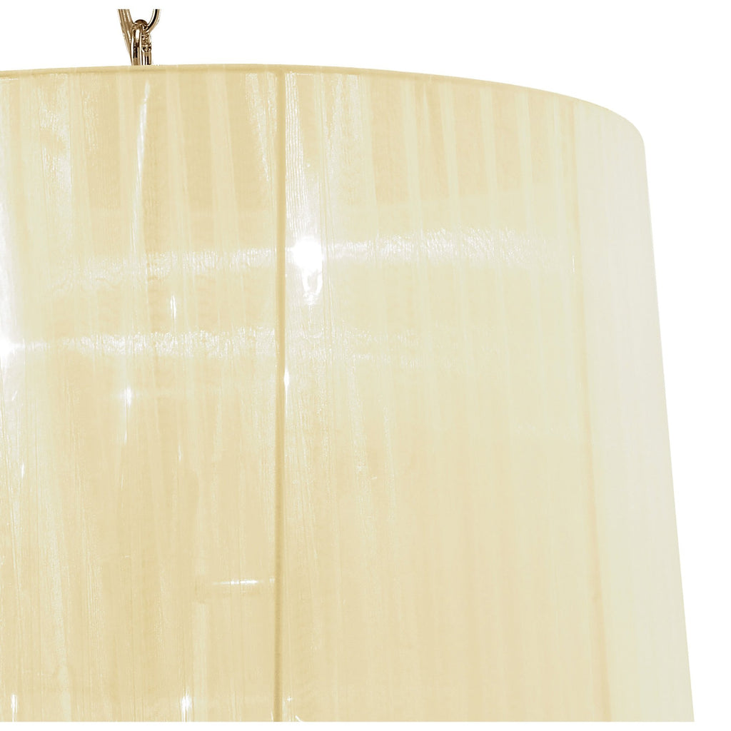 M3860FG Tiffany Pendant 3+3 Light E14+G9 French Gold Cream Shade & Clear Crystal
