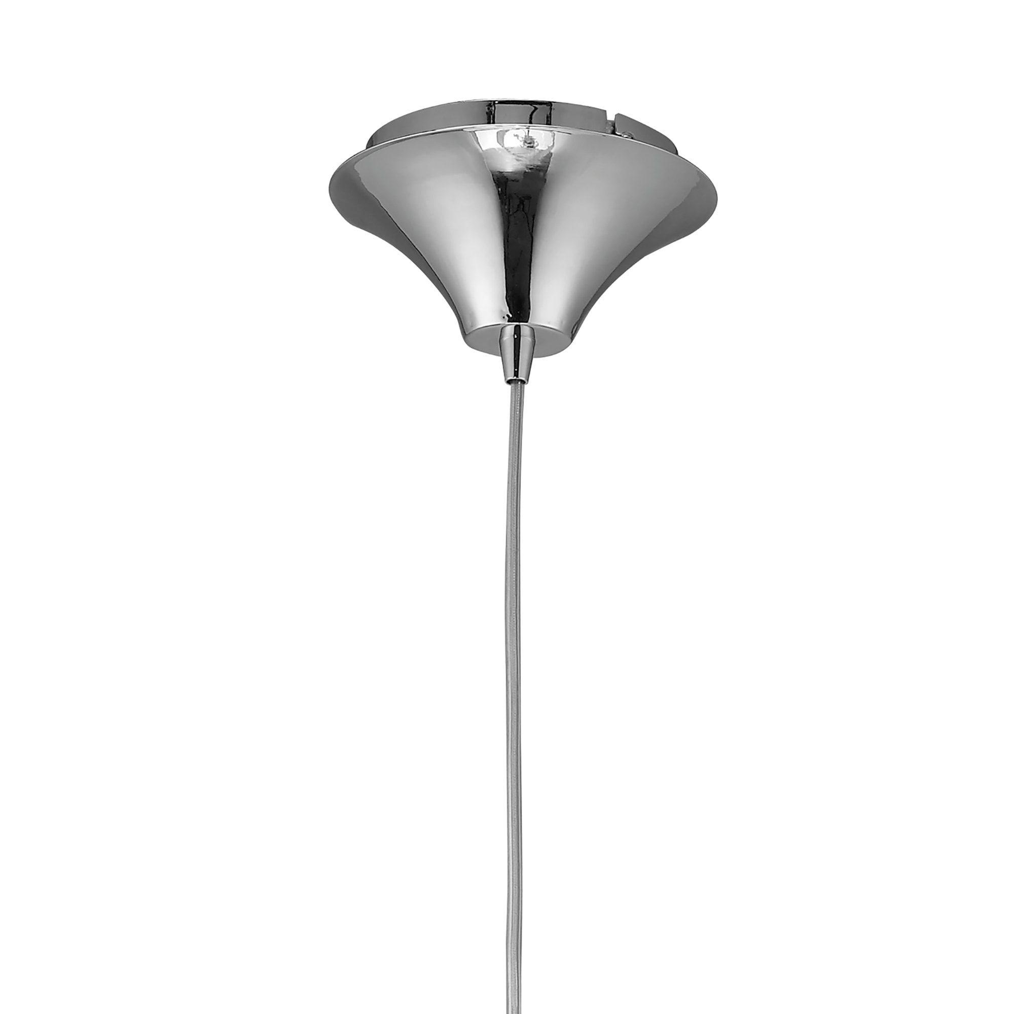 M3861/CS Tiffany Pendant 1+1 Light E27+G9 Polished Chrome Cream Shade & Clear Crystal