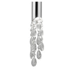 M3861/CS Tiffany Pendant 1+1 Light E27+G9 Polished Chrome Cream Shade & Clear Crystal