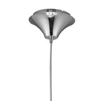 M3861 Tiffany Pendant 1+1 Light E27+G9 Polished Chrome White Shade & Clear Crystal