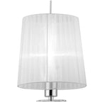 M3861 Tiffany Pendant 1+1 Light E27+G9 Polished Chrome White Shade & Clear Crystal