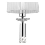 M3861 Tiffany Pendant 1+1 Light E27+G9 Polished Chrome White Shade & Clear Crystal