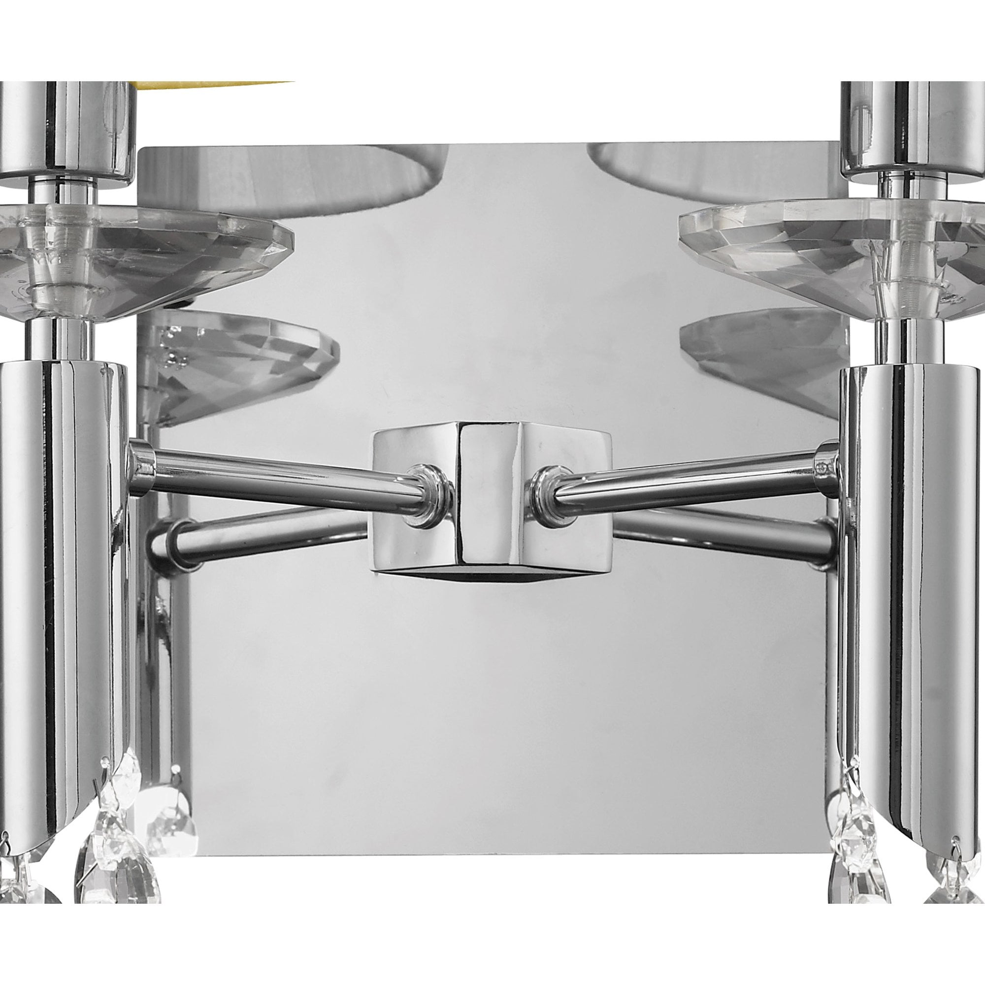 M3863/S/CS Tiffany Wall Lamp Switched 2+2 Light E14+G9 Polished Chrome Cream Shades & Clear Crystal