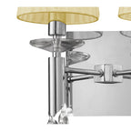 M3863/S/CS Tiffany Wall Lamp Switched 2+2 Light E14+G9 Polished Chrome Cream Shades & Clear Crystal