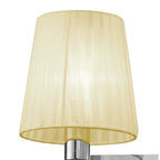 M3863/S/CS Tiffany Wall Lamp Switched 2+2 Light E14+G9 Polished Chrome Cream Shades & Clear Crystal