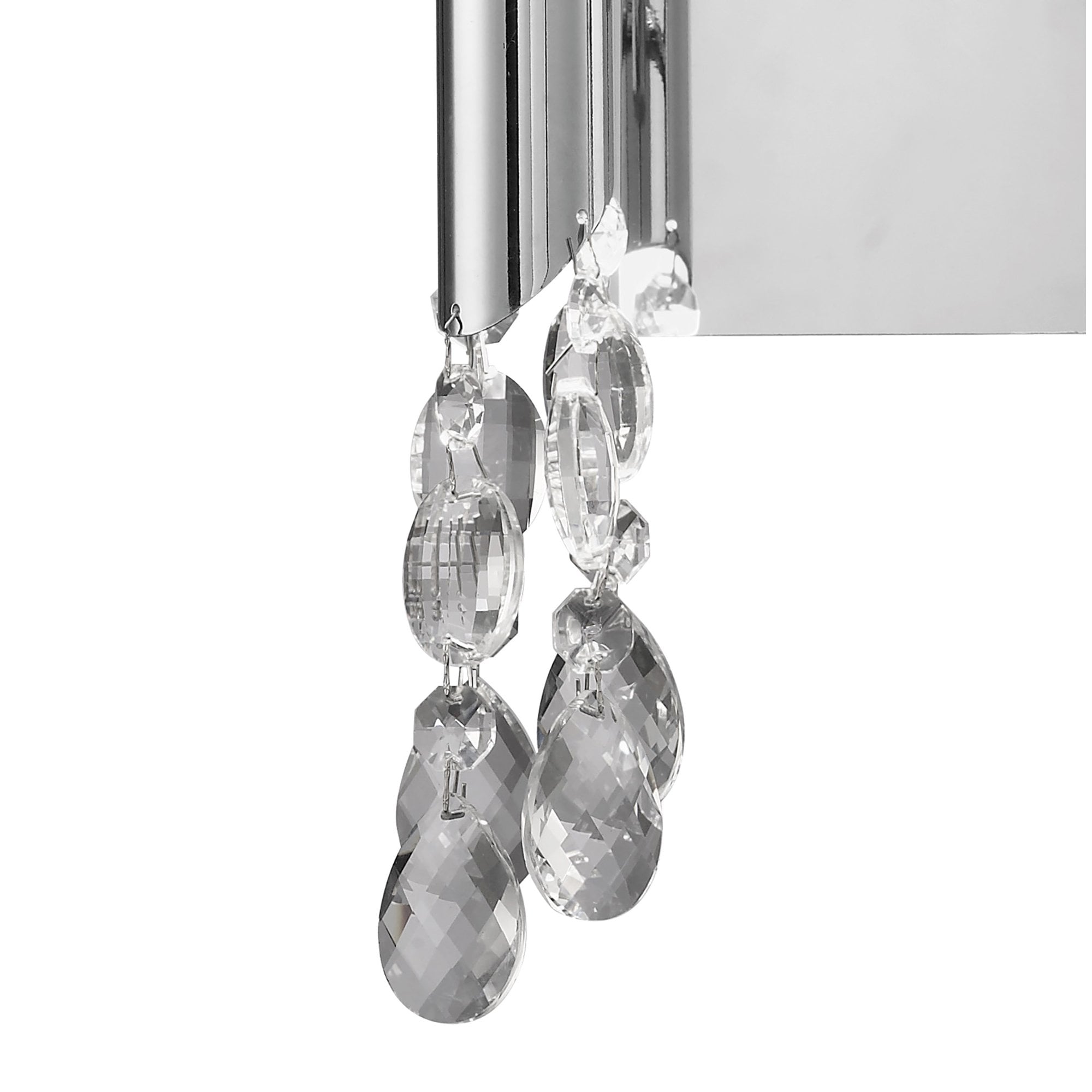 M3863/S/CS Tiffany Wall Lamp Switched 2+2 Light E14+G9 Polished Chrome Cream Shades & Clear Crystal