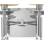 M3863/S/SBS Tiffany Wall Lamp Switched 2+2 Light E14+G9 Polished Chrome Soft Bronze Shades & Clear Crystal