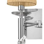 M3863/S/SBS Tiffany Wall Lamp Switched 2+2 Light E14+G9 Polished Chrome Soft Bronze Shades & Clear Crystal