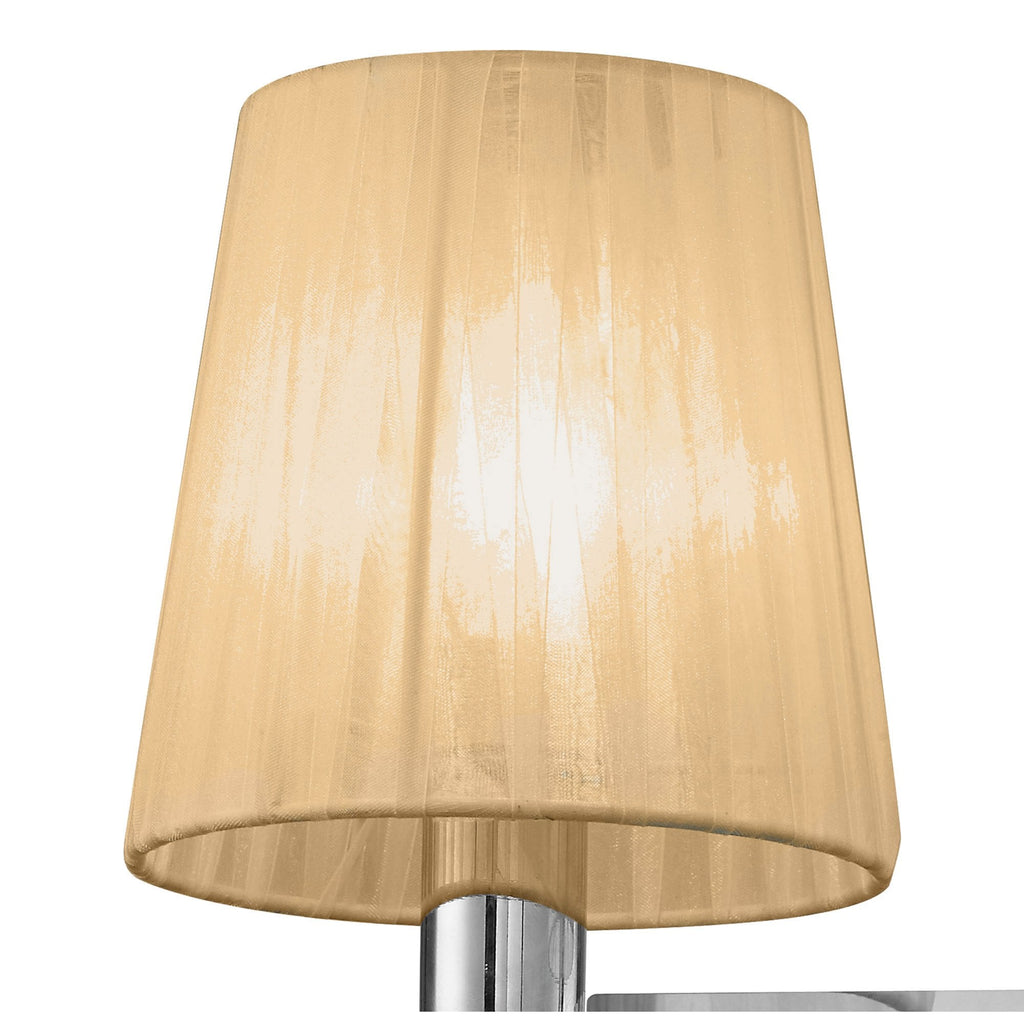 M3863/S/SBS Tiffany Wall Lamp Switched 2+2 Light E14+G9 Polished Chrome Soft Bronze Shades & Clear Crystal