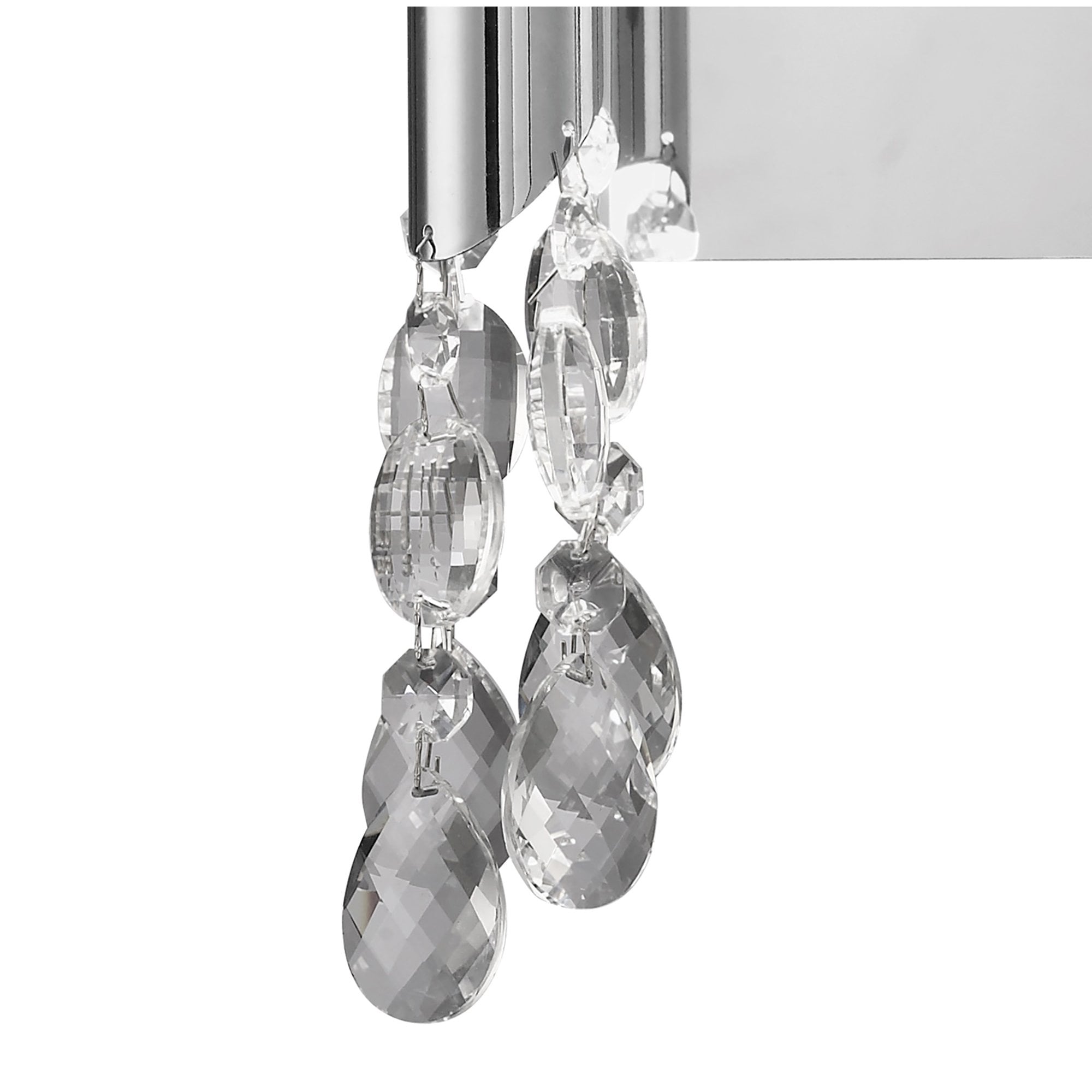 M3863/S/SBS Tiffany Wall Lamp Switched 2+2 Light E14+G9 Polished Chrome Soft Bronze Shades & Clear Crystal
