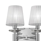 M3863/S Tiffany Wall Lamp Switched 2+2 Light E14+G9 Polished Chrome White Shades & Clear Crystal