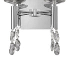 M3863/S Tiffany Wall Lamp Switched 2+2 Light E14+G9 Polished Chrome White Shades & Clear Crystal