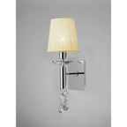 M3864/S/CS Tiffany Wall Lamp Switched 1+1 Light E14+G9 Polished Chrome Cream Shade & Clear Crystal