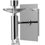 M3864/S/CS Tiffany Wall Lamp Switched 1+1 Light E14+G9 Polished Chrome Cream Shade & Clear Crystal