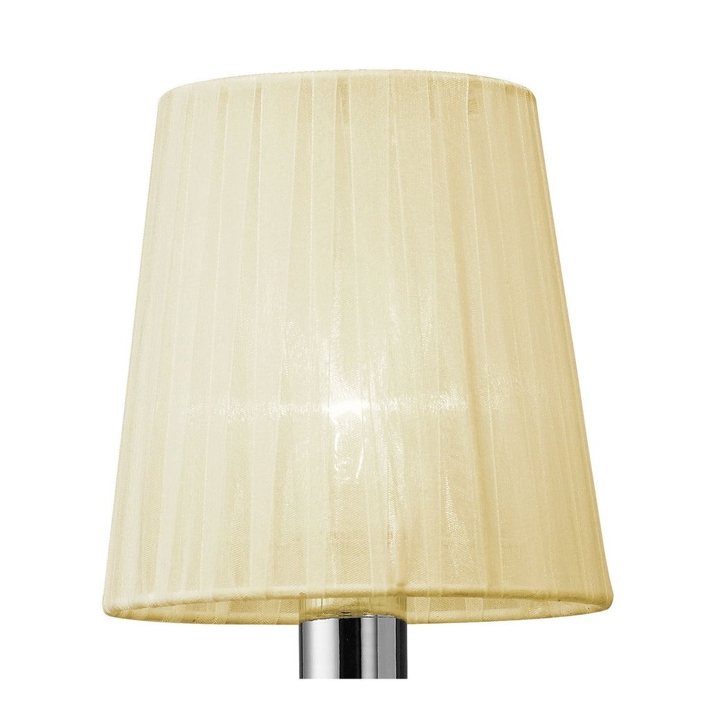 M3864/S/CS Tiffany Wall Lamp Switched 1+1 Light E14+G9 Polished Chrome Cream Shade & Clear Crystal