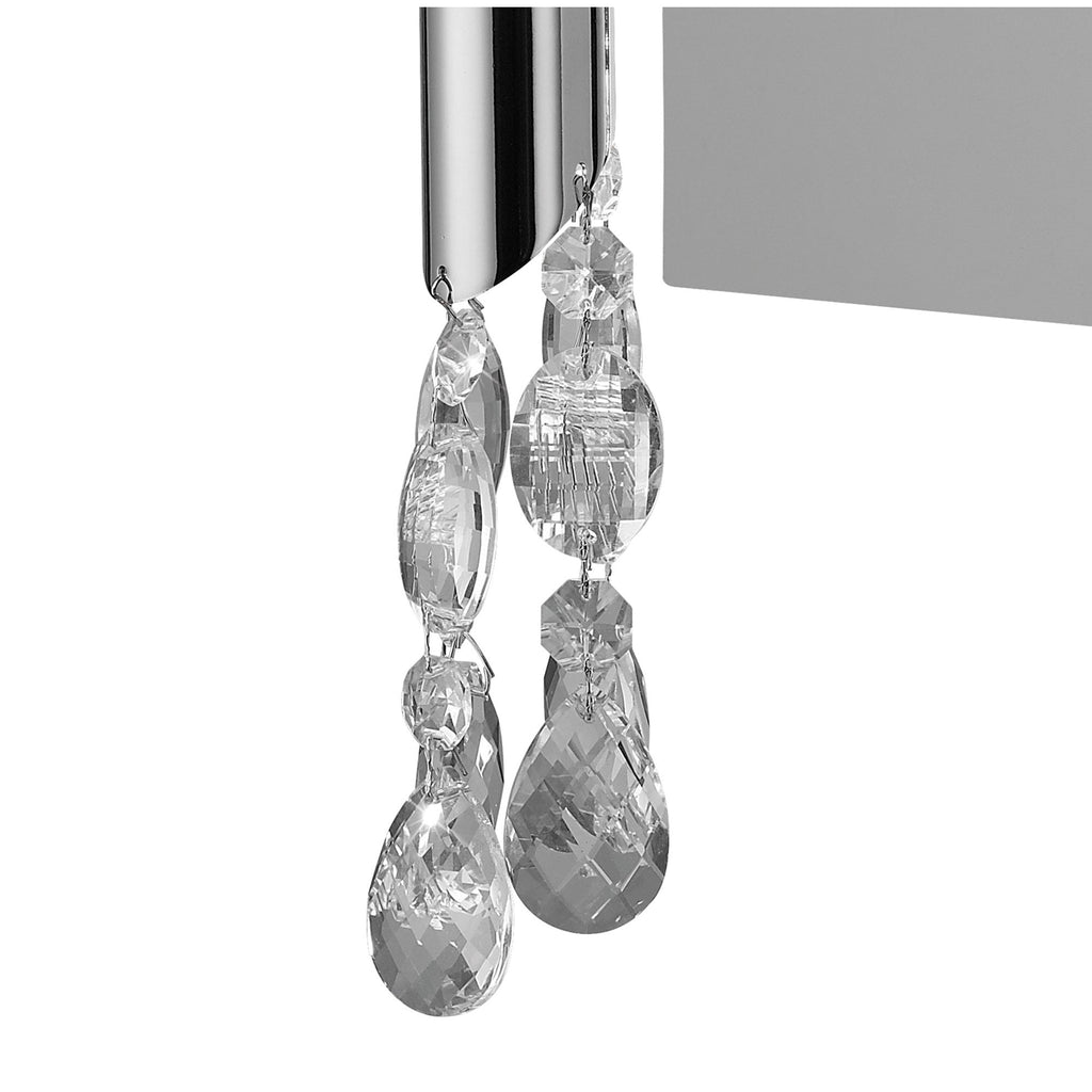 M3864/S/CS Tiffany Wall Lamp Switched 1+1 Light E14+G9 Polished Chrome Cream Shade & Clear Crystal