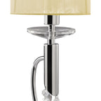 M3868/CS Tiffany Table Lamp 1+1 Light E14+G9 Polished Chrome Cream Shade & Clear Crystal