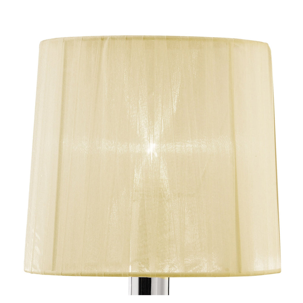 M3868/CS Tiffany Table Lamp 1+1 Light E14+G9 Polished Chrome Cream Shade & Clear Crystal