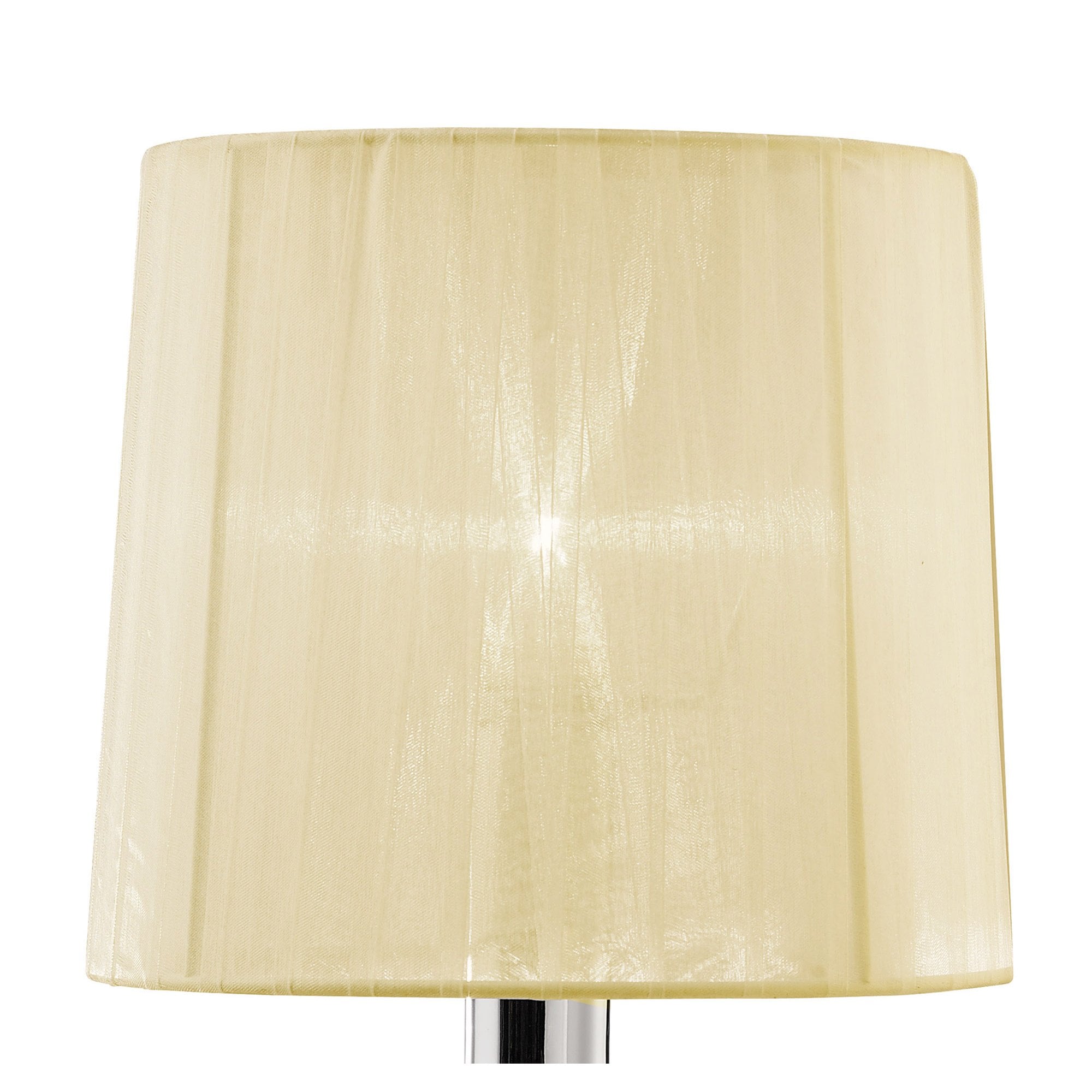 M3868/CS Tiffany Table Lamp 1+1 Light E14+G9 Polished Chrome Cream Shade & Clear Crystal