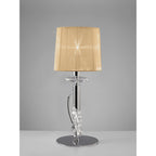 M3868/SBS Tiffany Table Lamp 1+1 Light E14+G9 Polished Chrome Soft Bronze Shade & Clear Crystal