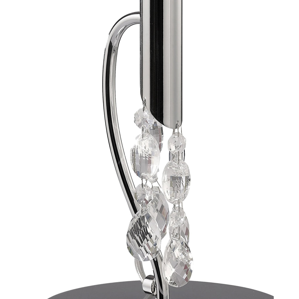 M3868/SBS Tiffany Table Lamp 1+1 Light E14+G9 Polished Chrome Soft Bronze Shade & Clear Crystal