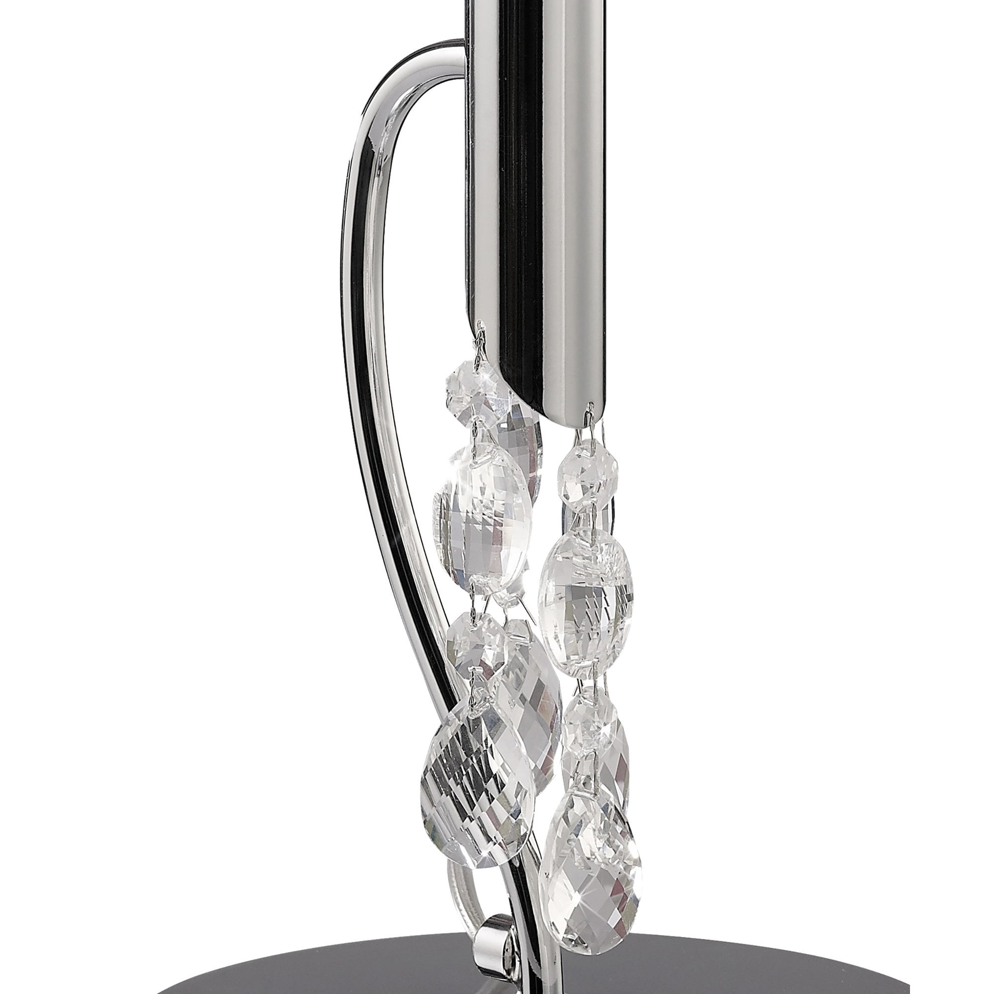 M3868/SBS Tiffany Table Lamp 1+1 Light E14+G9 Polished Chrome Soft Bronze Shade & Clear Crystal