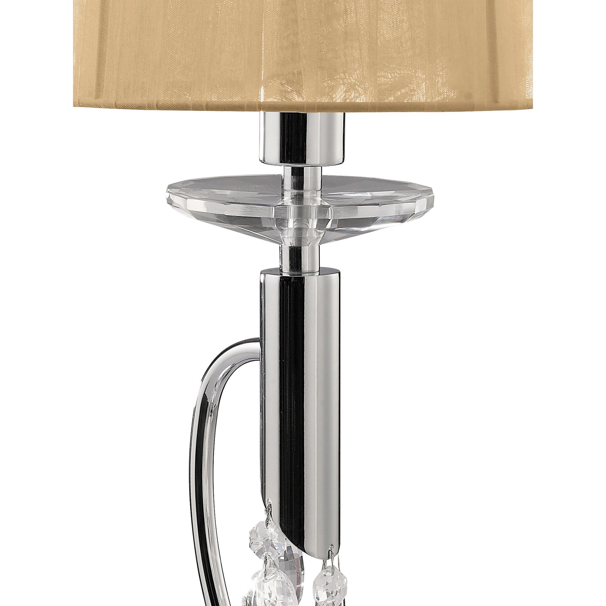 M3868/SBS Tiffany Table Lamp 1+1 Light E14+G9 Polished Chrome Soft Bronze Shade & Clear Crystal