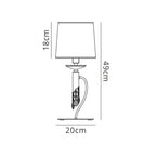 M3868 Tiffany Table Lamp 1+1 Light E14+G9 Polished Chrome White Shade & Clear Crystal