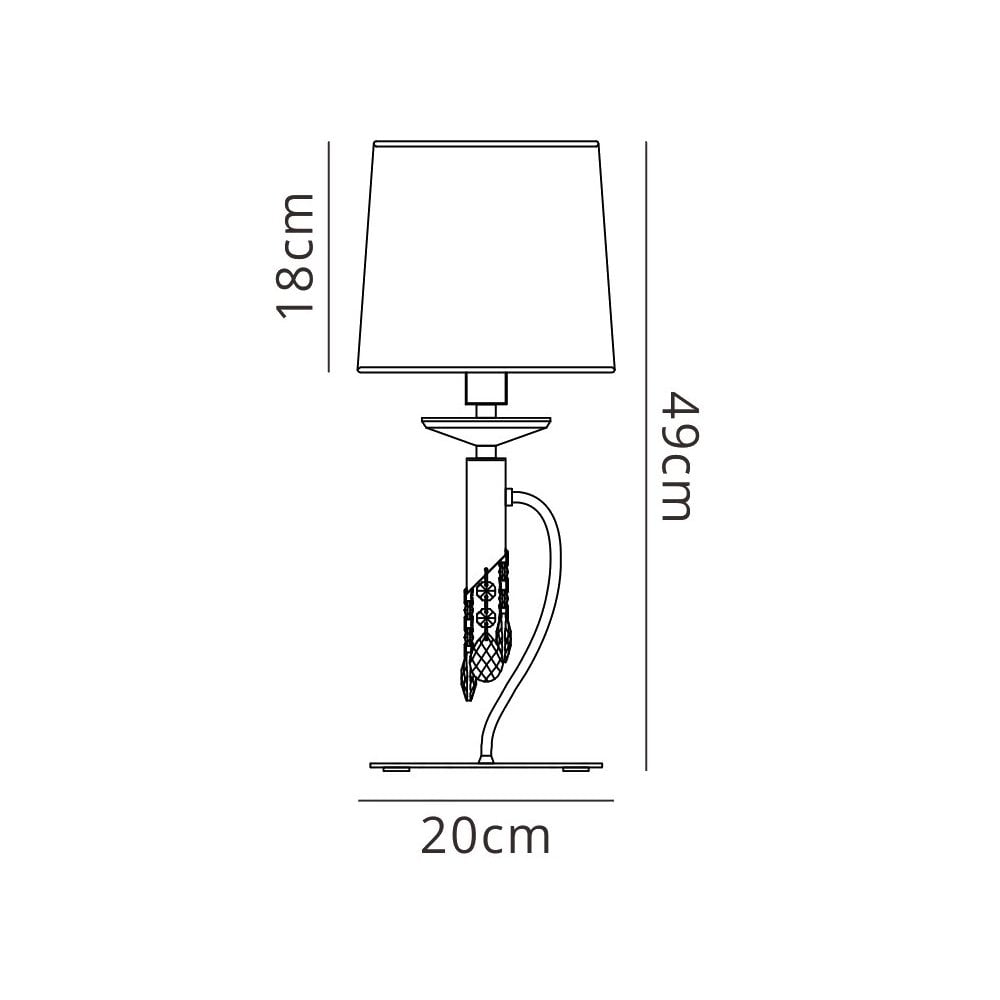 M3868 Tiffany Table Lamp 1+1 Light E14+G9 Polished Chrome White Shade & Clear Crystal