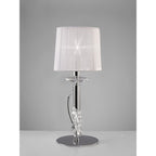 M3868 Tiffany Table Lamp 1+1 Light E14+G9 Polished Chrome White Shade & Clear Crystal