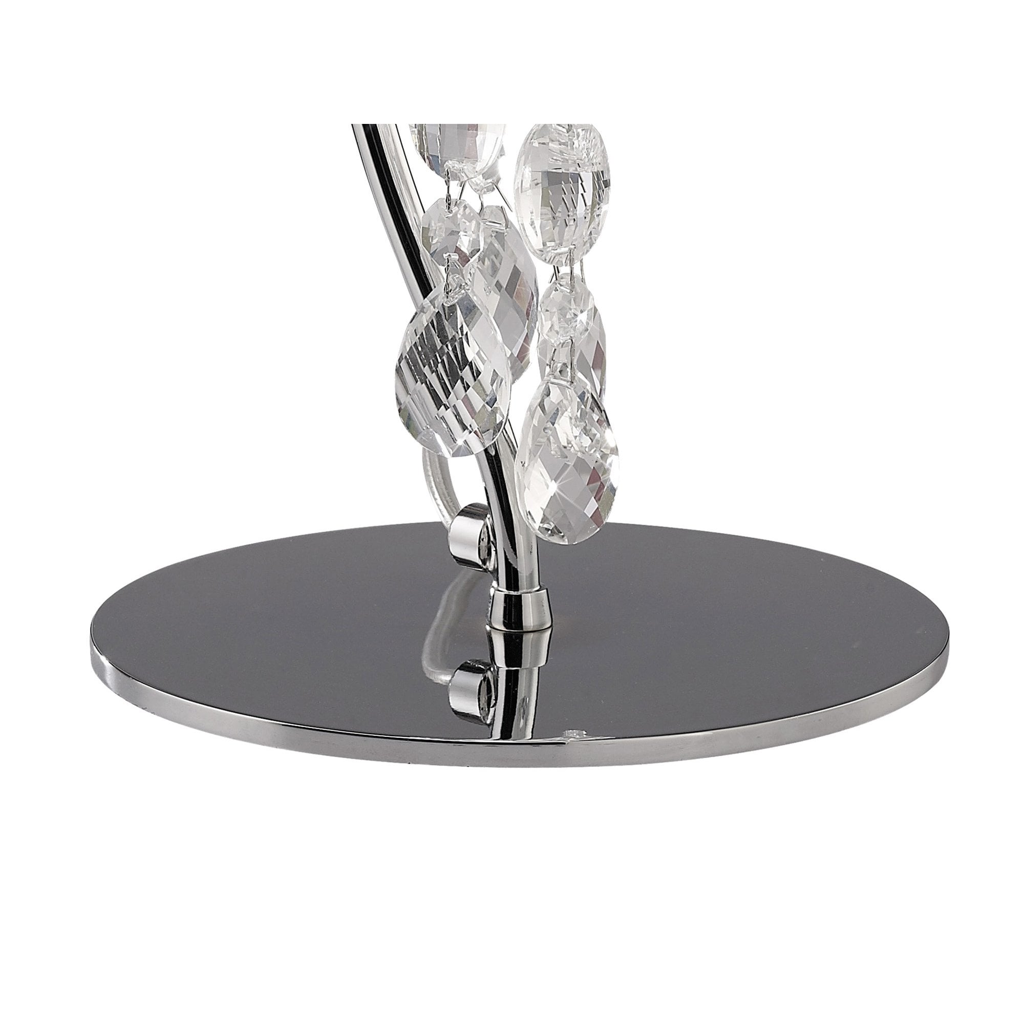 M3868 Tiffany Table Lamp 1+1 Light E14+G9 Polished Chrome White Shade & Clear Crystal