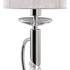 M3868 Tiffany Table Lamp 1+1 Light E14+G9 Polished Chrome White Shade & Clear Crystal