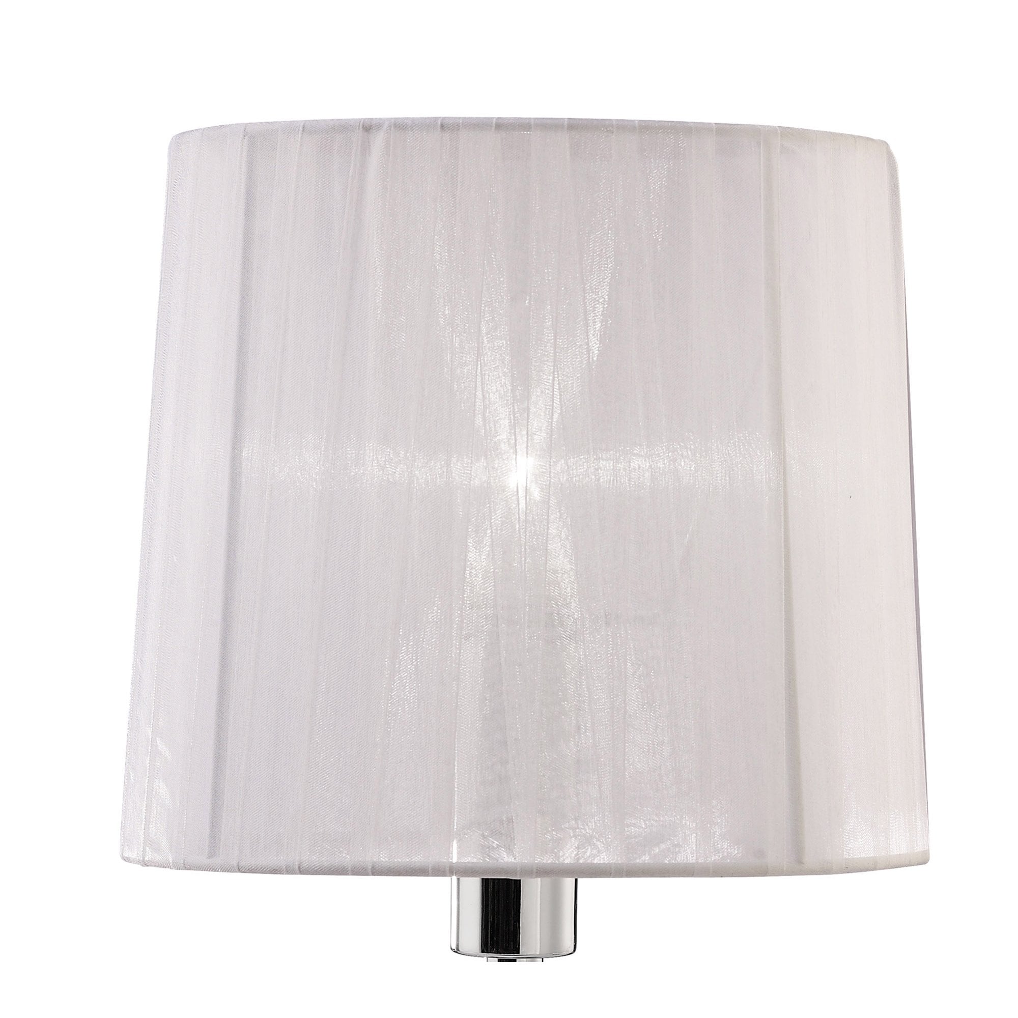 M3868 Tiffany Table Lamp 1+1 Light E14+G9 Polished Chrome White Shade & Clear Crystal