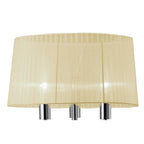 M3869/CS Tiffany Floor Lamp 3+3 Light E27+G9 Polished Chrome Cream Shade & Clear Crystal
