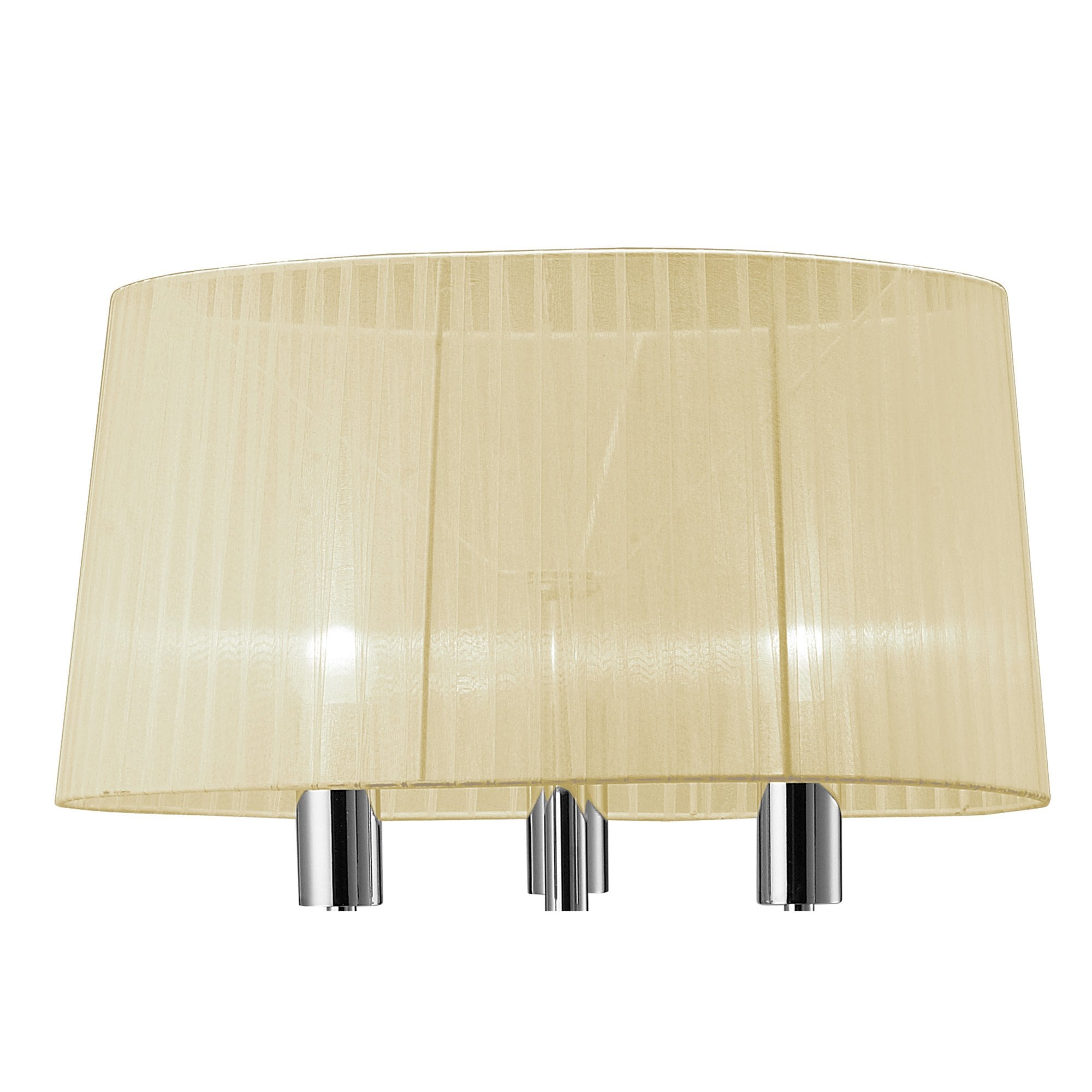 M3869/CS Tiffany Floor Lamp 3+3 Light E27+G9 Polished Chrome Cream Shade & Clear Crystal