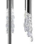 M3869/SBS Tiffany Floor Lamp 3+3 Light E27+G9 Polished Chrome Soft Bronze Shade & Clear Crystal