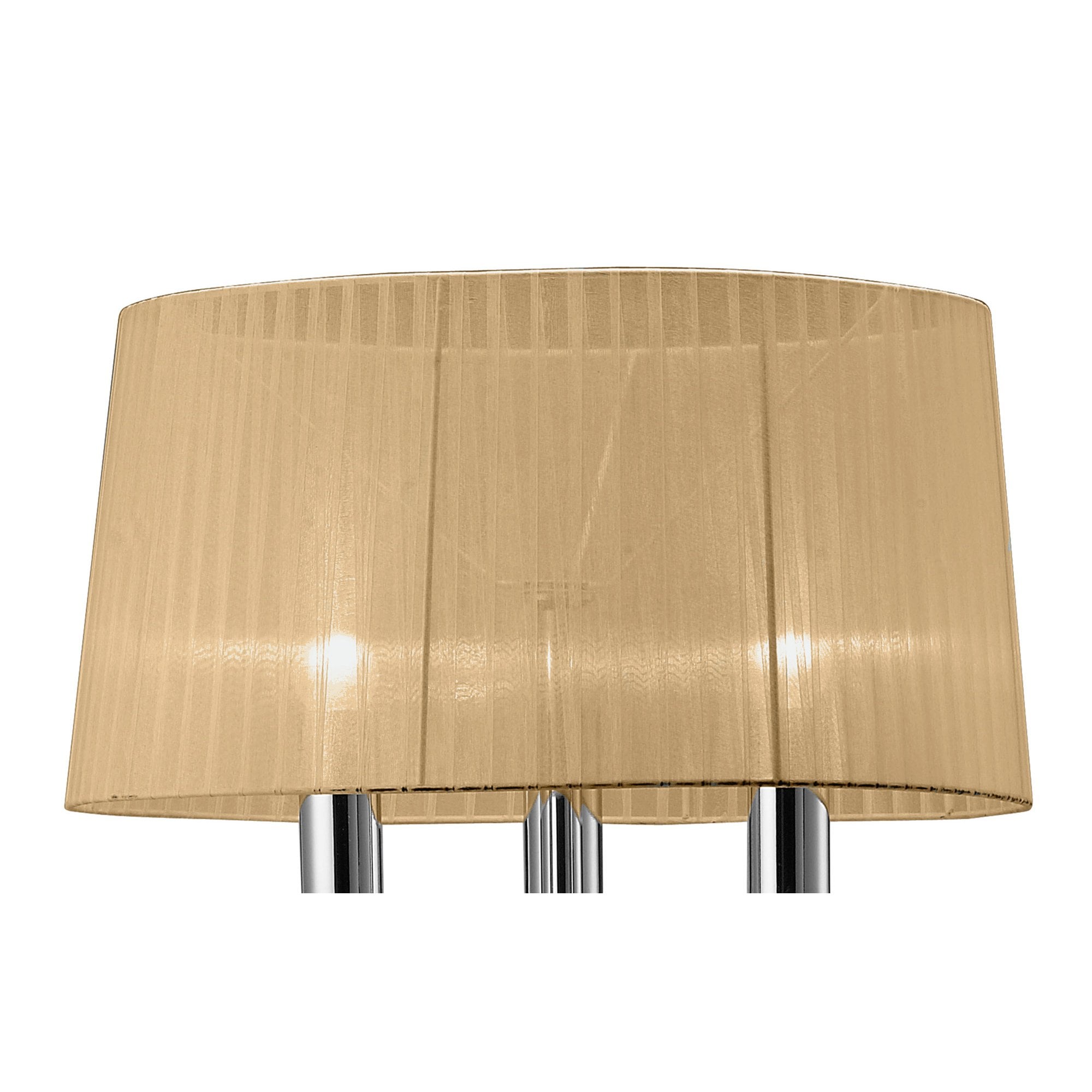 M3869/SBS Tiffany Floor Lamp 3+3 Light E27+G9 Polished Chrome Soft Bronze Shade & Clear Crystal