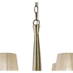 M3870 Tiffany Pendant 2 Tier 12+12 Light E14+G9 Antique Brass Soft Bronze Shades & Clear Crystal